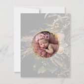 Green Fall Floral Baptism  Bedankkaart (Achterkant)