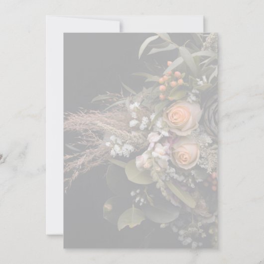 Green Fall Floral Baptism  Kaart (Achterkant)