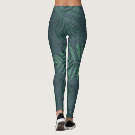 Green Fall Leaves Leggings (Achterkant)