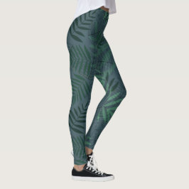 Green Fall Leaves Leggings