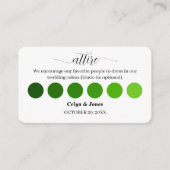 Green Fall Wedding Attire Dress Code Palette Informatiekaartje (Voorkant)