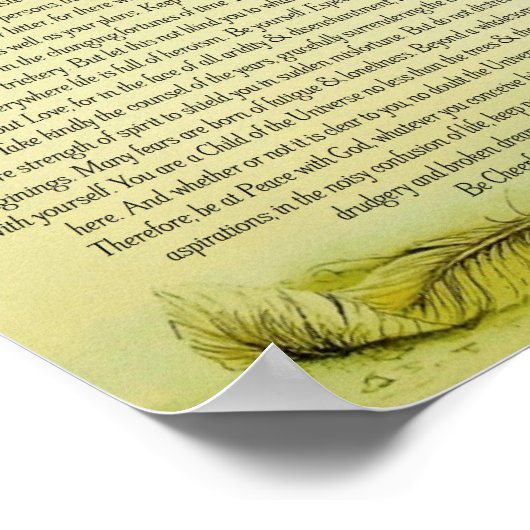 Green Fallen Feather Desiderata Poster (Hoek)