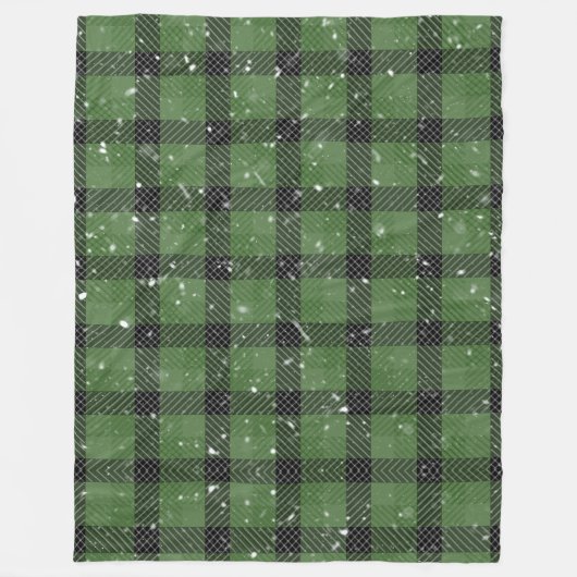 Green family christmas wallpaper fleece deken (Voorkant)