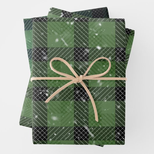 Green family christmas wallpaper inpakpapier vel (In situ)