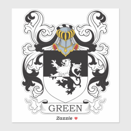 Green Family Crest Sticker (Vel)
