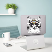 Green Family Crest Sticker (Laptop op bureau)