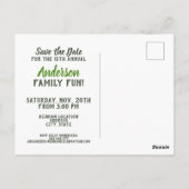 Green Family Reunion Save the Date Briefkaart (Achterkant)