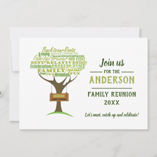 Green Family Reunion Save the Date Uitnodiging (Voorkant)