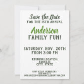 Green Family Reunion Save the Date Uitnodiging (Achterkant)
