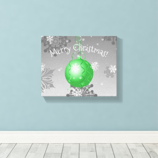 Green Fancy kerstsiercanvas afdrukken (Insitu (Houten vloer))