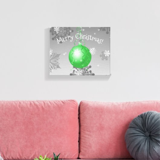 Green Fancy kerstsiercanvas afdrukken (Insitu (Woonkamer))