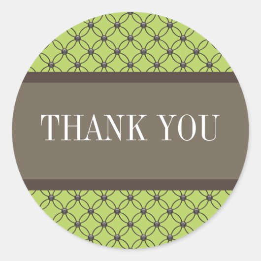 Green Fancy Lattice Hartelijk dank Stickers (Voorkant)