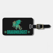 Green Fantasy Dragon Bagagelabel (Voorkant horizontaal)