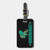 Green Fantasy Dragon Bagagelabel (Voorkant verticaal)