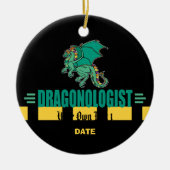 Green Fantasy Dragon Keramisch Ornament (Voorkant)