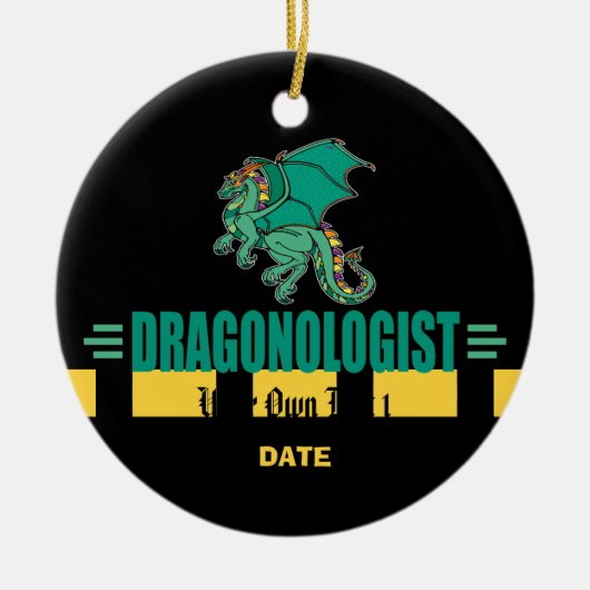 Green Fantasy Dragon Keramisch Ornament (Voorkant)