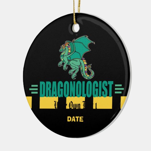 Green Fantasy Dragon Keramisch Ornament (Links)