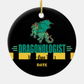 Green Fantasy Dragon Keramisch Ornament (Achterkant)