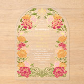 Green Fantasy Enchanted Floral Garden Wedding Arch Acryl Uitnodigingen (Voorkant)