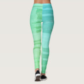 Green Fantasy Waterverf Tropical Leaf Leggins Leggings (Achterkant)