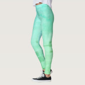 Green Fantasy Waterverf Tropical Leaf Leggins Leggings (Links)