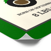 Green Farm Tractor Baby Birth Stats Poster (Hoek)