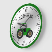 Green Farm Tractor Personalized Name Kids Room Grote Klok (Hoek)