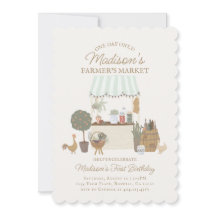 Green Farmer Market Boerderij Verjaardagsuitnodigi