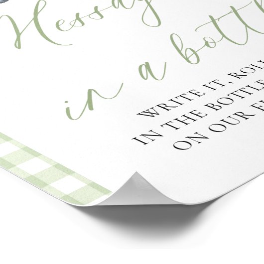 Green Farmers Market bericht in een flessenbord Poster (Hoek)