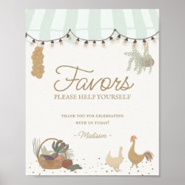 Green Farmers Market Boerderij Fresh Favors Sign Poster