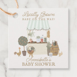 Green Farmers Market Boerderij Verse Baby shower Bedankjes Labels