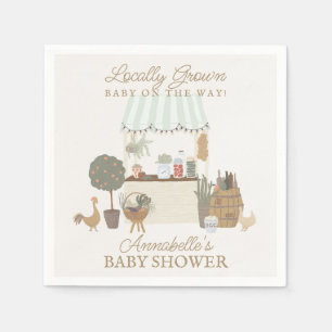 Green Farmers Market Boerderij Verse Baby shower Servet