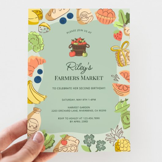 Green Farmers Market Organic Farm Fresh Birthday Kaart
