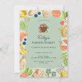 Green Farmers Market Organic Farm Fresh Birthday Kaart (Voorkant)