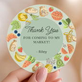 Green Farmers Market Party Favor Thank You Ronde Sticker