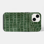 Green Faux Crocodile iPhone Hoesje (Achterkant horizontaal)
