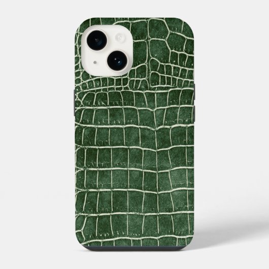 Green Faux Crocodile iPhone Hoesje (Achterkant)