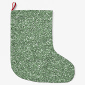 Green Faux Glitter Grote Kerstsok (Voorkant)