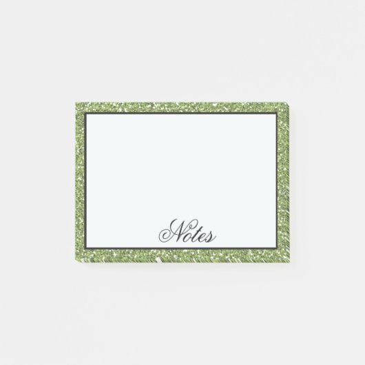 Green Faux Glitter Post-it® Notes (Voorkant)
