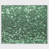 Green Faux Glitter Sparkle Bling Shiny Elegant Cadeaupapier (Vlak)