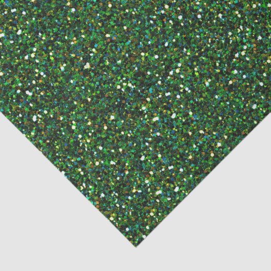 Green Faux Glitter Tissuepapier (Detail)
