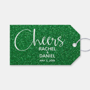 Green Faux Glitter Wedding Favor Cadeaulabel