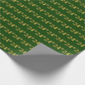 Green, Faux Gold 24th (24ste) event Cadeaupapier (Hoek)