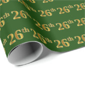 Green, Faux Gold 26th (26th) Event Cadeaupapier (Rol Hoek)