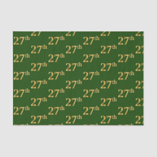 Green, Faux Gold 27th (27th) Event Tissuepapier (Voorkant)