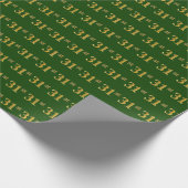 Green, Faux Gold 31st (31ste) gebeurtenis Cadeaupapier (Hoek)