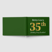 Green, Faux Gold 35th Birthday Party + aangepaste  Gastenboek (Volledig)
