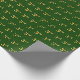 Green, Faux Gold 3de (derde) gebeurtenis Cadeaupapier