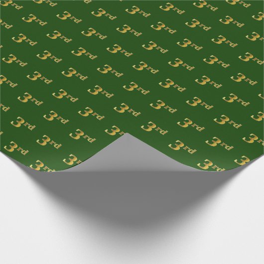 Green, Faux Gold 3de (derde) gebeurtenis Cadeaupapier (Hoek)