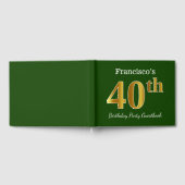 Green, Faux Gold 40th Birthday Party + aangepaste  Gastenboek (Volledig)